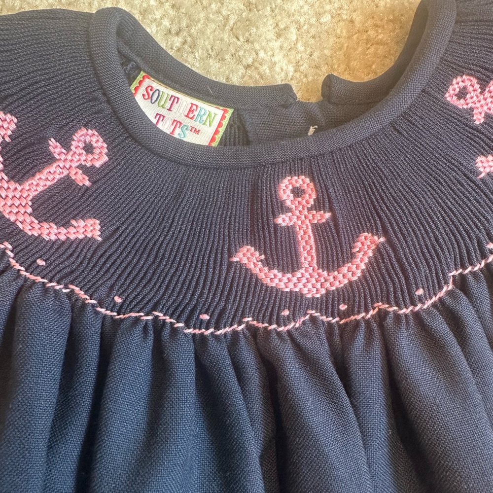 Blue and Pink Embellished Pleated Sundress - Picture 3 of 3